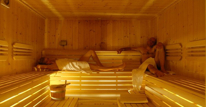 foto dell'interno della sauna
